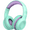 Green, variant on Mpow Kids Headphones with Microphone, Foldable 85/94dB Safe Volume Stereo Adjustable over Ear Headphones for Kids, Girls, Boys, Children, Share Function Wired Kids Headphones for School Tablet