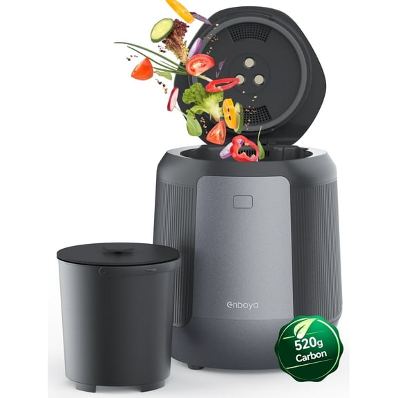 Enboya Smart Electric Composter for Kitchen, 4.2L Large Capacity Odorless Quiet Indoor Compost Bin 3-5 Hours Food Waste Composting for Gardening