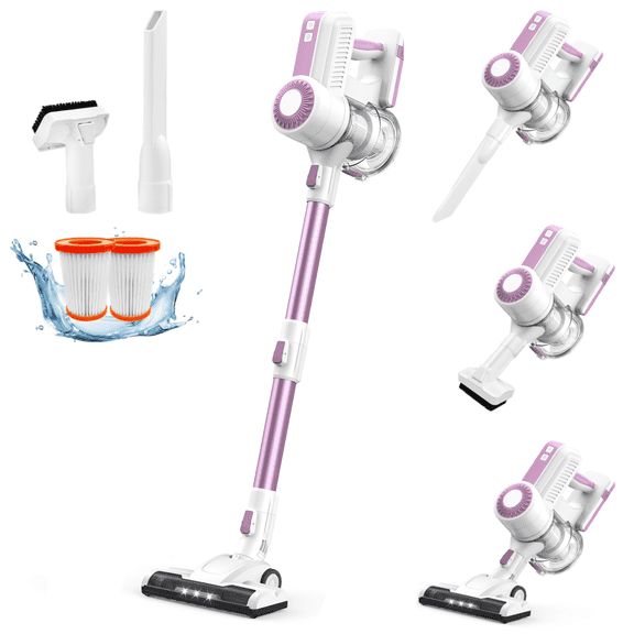 MOOSOO Cordless Vacuum Lightweight Stick Vacuum Cleaner for Carpet Hard Floor Pet Hair Home