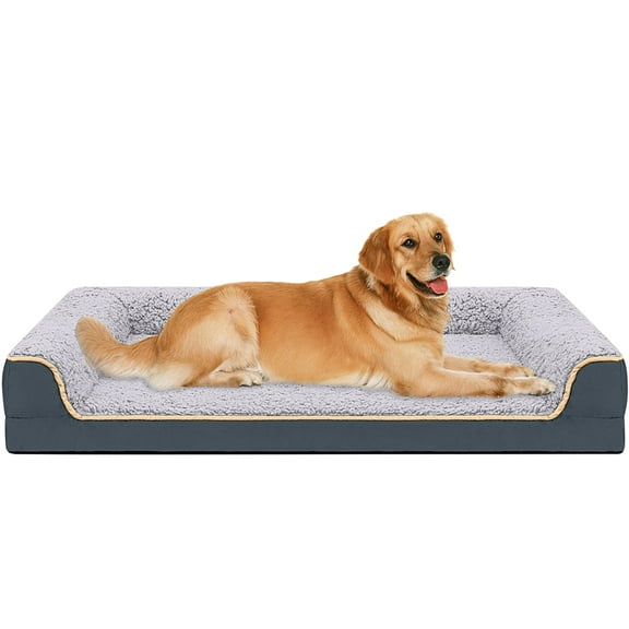 PayUSD Dog Bed for Large Medium Small Dogs Orthopedic Dog Sofa Bed Non Slip Pet Couch with Removable Washable Cover Supportive Egg Crate Foam S to XL, Dark Gray