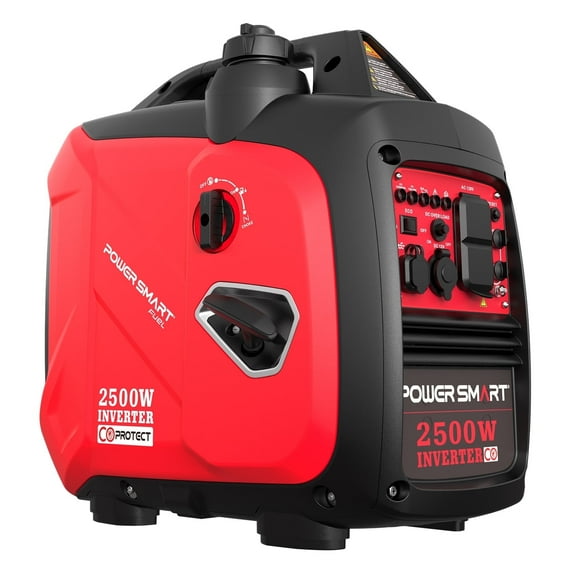 PowerSmart 2500W Portable Inverter Gas Generator, CO Detect Super Quiet Low Oil Shutdown,for Camping