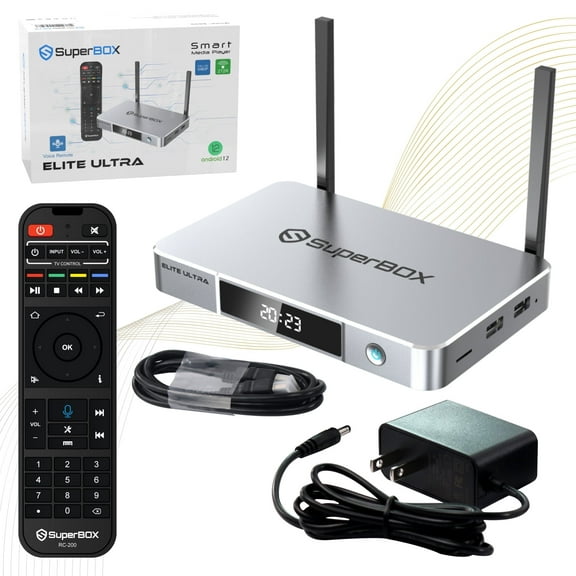 S6 Elite Ultra Superbox for TV 2025 Fully Loaded, Wireless Voice Remote Included, 1000M Ethernet Port Super Box with Voice Remote, 4G RAM+128G ROM, 6K, Easy Setup Guide by Authorised Seller
