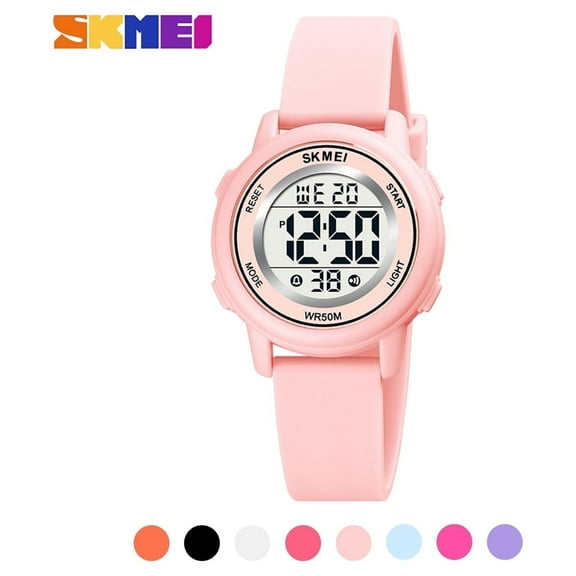 SKMEI Digital Watch, 50M Waterproof Sport Watch , Multifunction Luminous Watches Birthday Christmas Gifts for 5-7-10-12-Year-Old, Pink